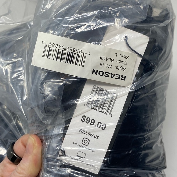 NWT Reason Clothing Mizzy PufferVest In Black Sizw Large - Picture 5 of 5